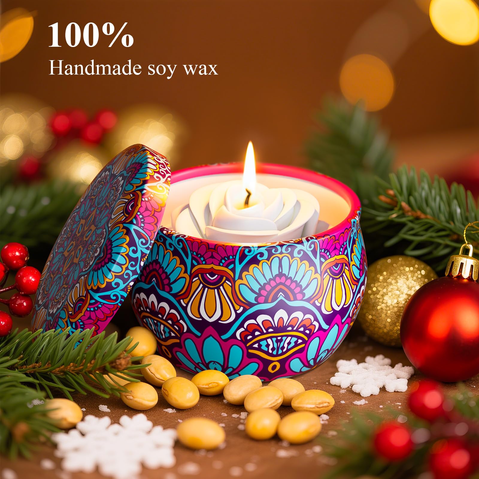 Amazon.com: WINTERCRUSH Scented Candles Gift Set: 4 Pack Flower
